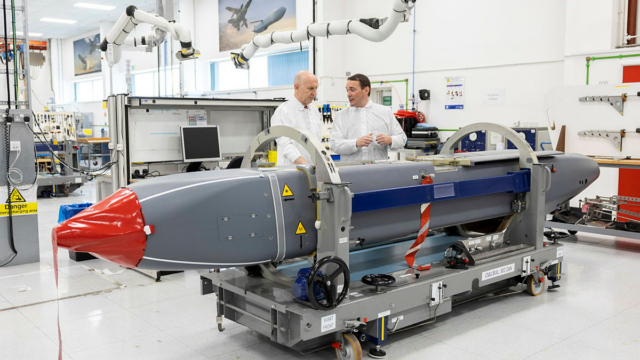 Former Defence Secretary John Healey MP is given a tour of the UK's Storm Shadow production line at MBDA's facility in Stevenage on 31 May 2025. Image: MOD Crown Copyright/Rosie Hallam