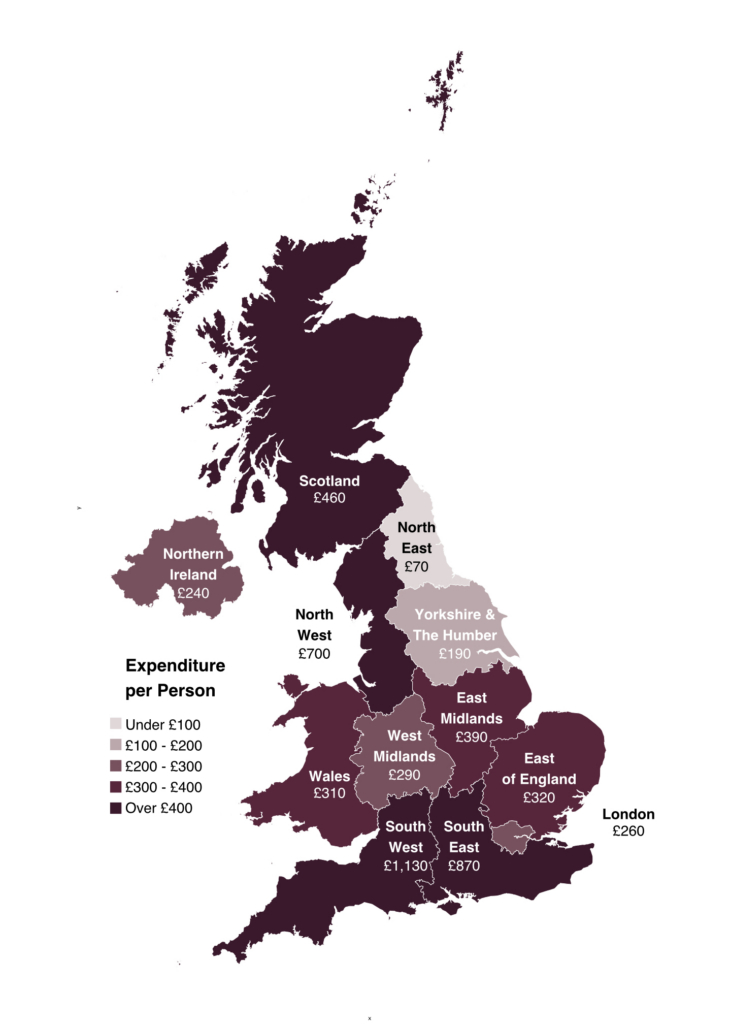 Total MoD spending per person