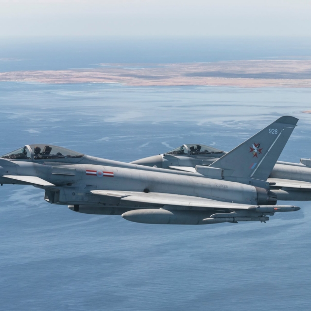 Two RAF Tranche 1 Typhoons in Falkland Islands