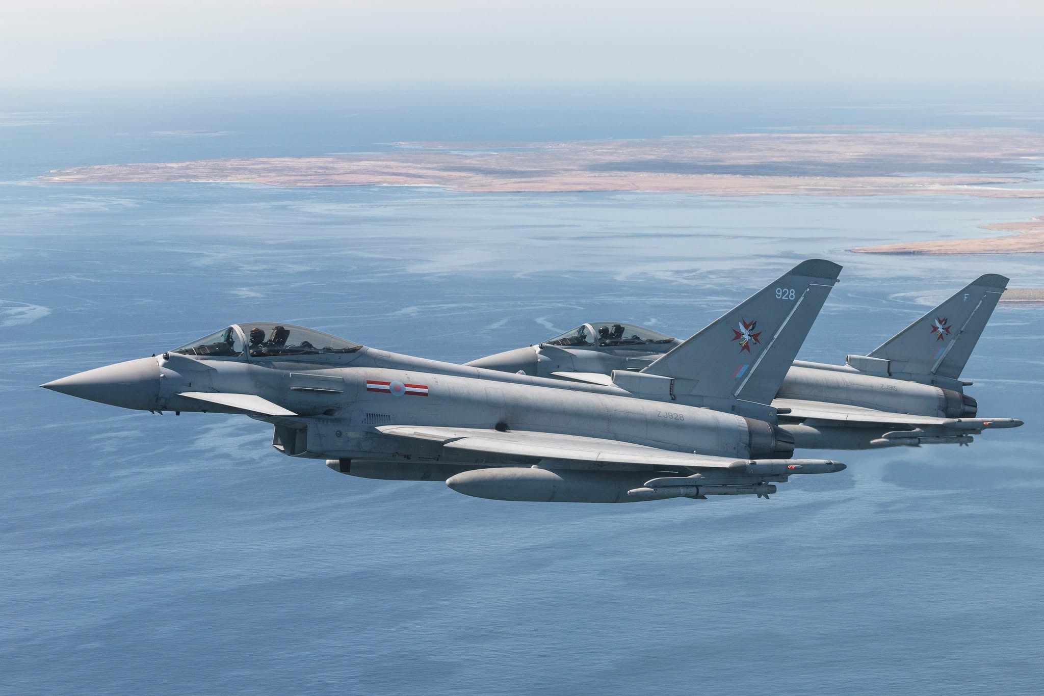 Two RAF Tranche 1 Typhoons in Falkland Islands
