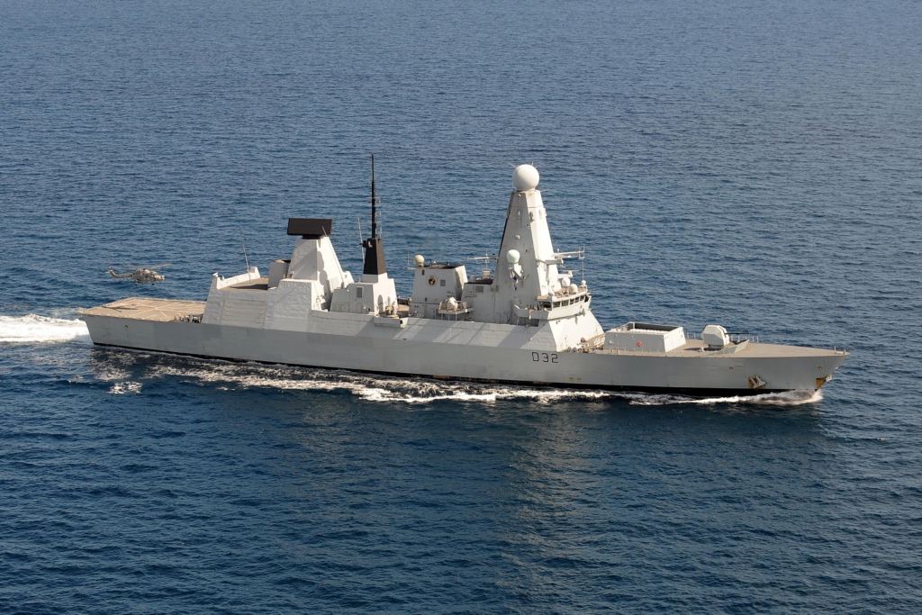 Type 45 destroyer HMS Daring at sea