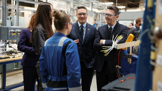 UK Prime Minister Andy Burnham and Defence Secretary Wes Streeting visit BAE Systems' facility in Barrow-in-Furness, Scotland, on 30 July 2026. Image: MOD Crown Copyright/Lauren Hurley