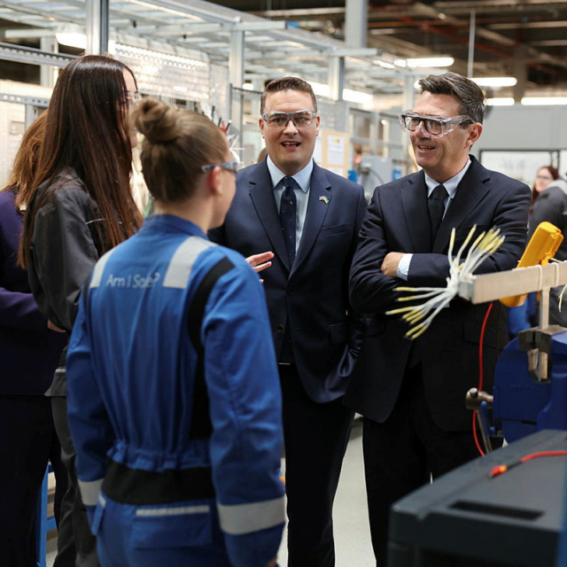 UK Prime Minister Andy Burnham and Defence Secretary Wes Streeting visit BAE Systems' facility in Barrow-in-Furness, Scotland, on 30 July 2026. Image: MOD Crown Copyright/Lauren Hurley