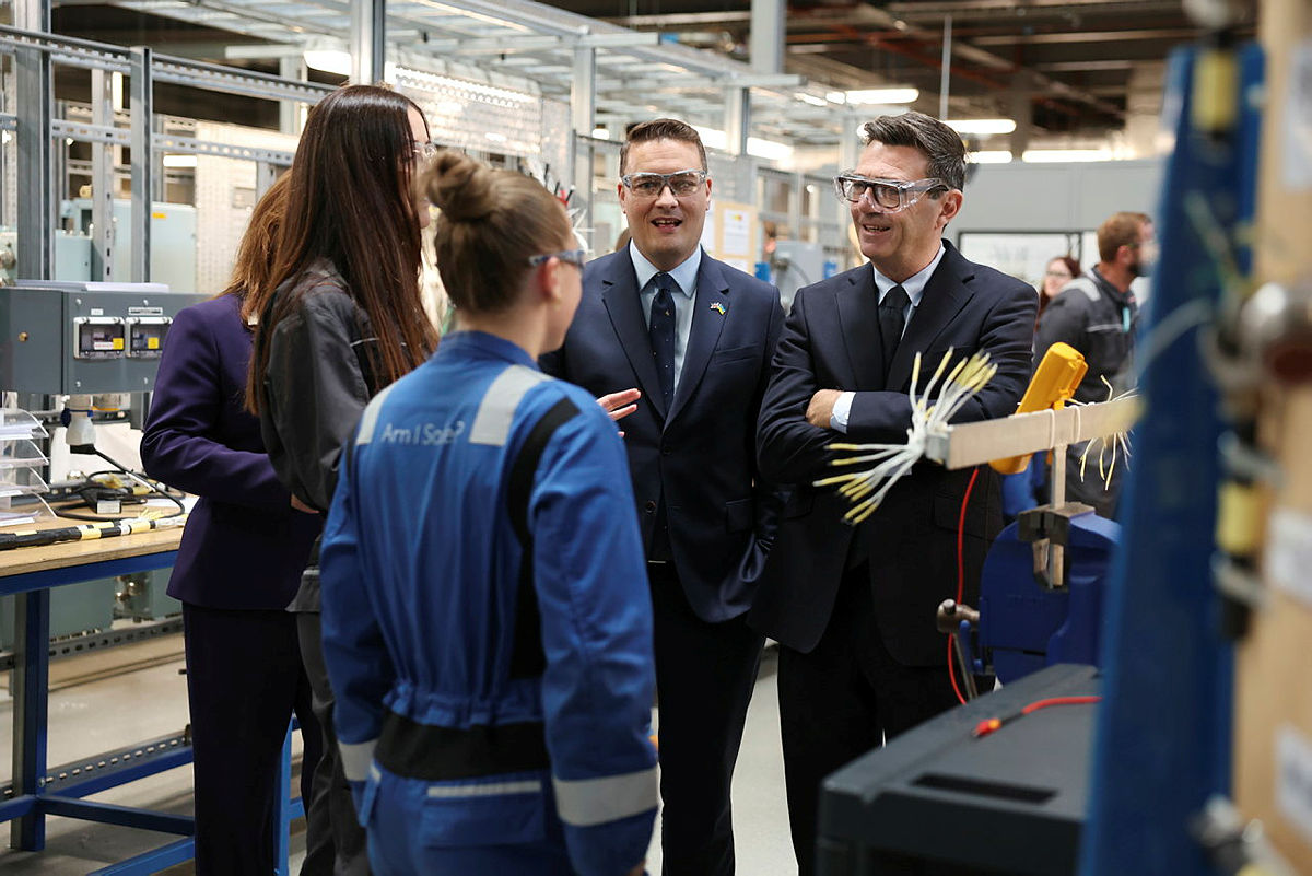 UK Prime Minister Andy Burnham and Defence Secretary Wes Streeting visit BAE Systems' facility in Barrow-in-Furness, Scotland, on 30 July 2026. Image: MOD Crown Copyright/Lauren Hurley