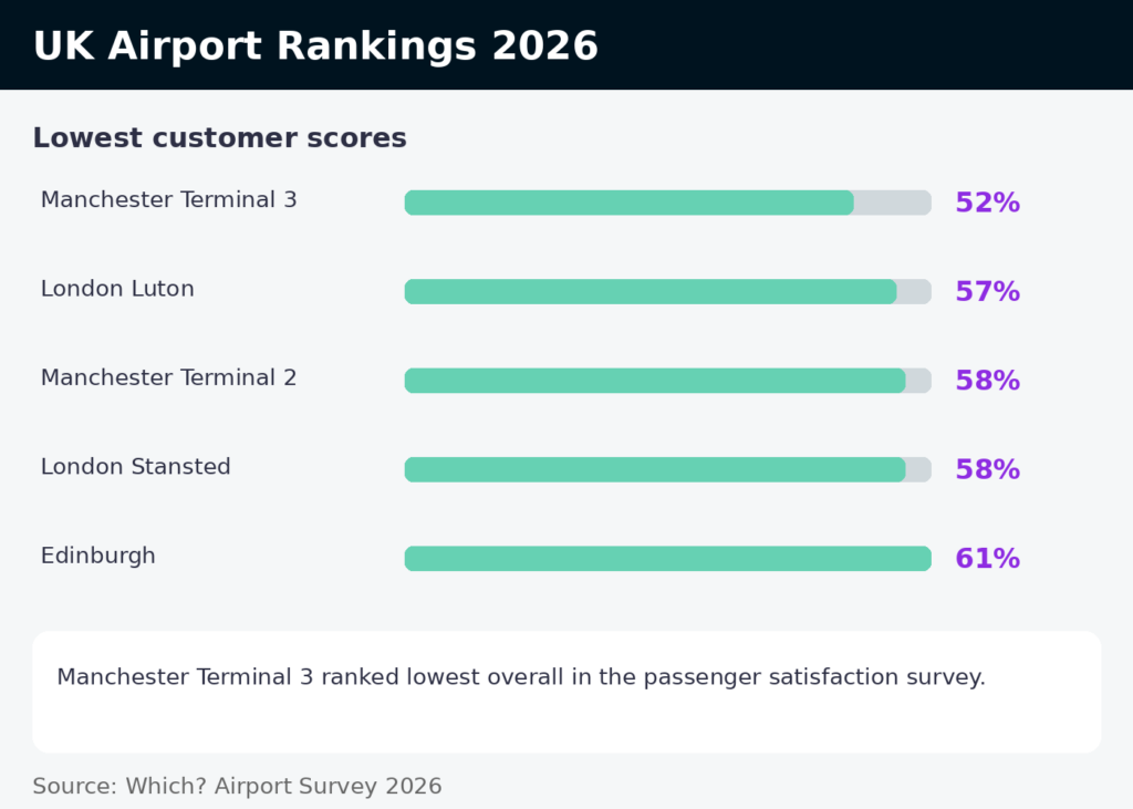 Source: Which? UK airport rankings survey 2026