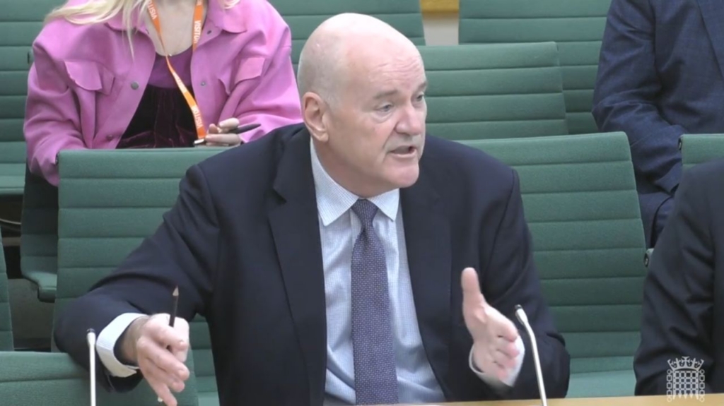 ADS Chief Executive Kevin Craven giving evidence to the House of Commons Defence Committee on 20 October 2026. Image: Screenshot of UK Parliament/Parliament TV video