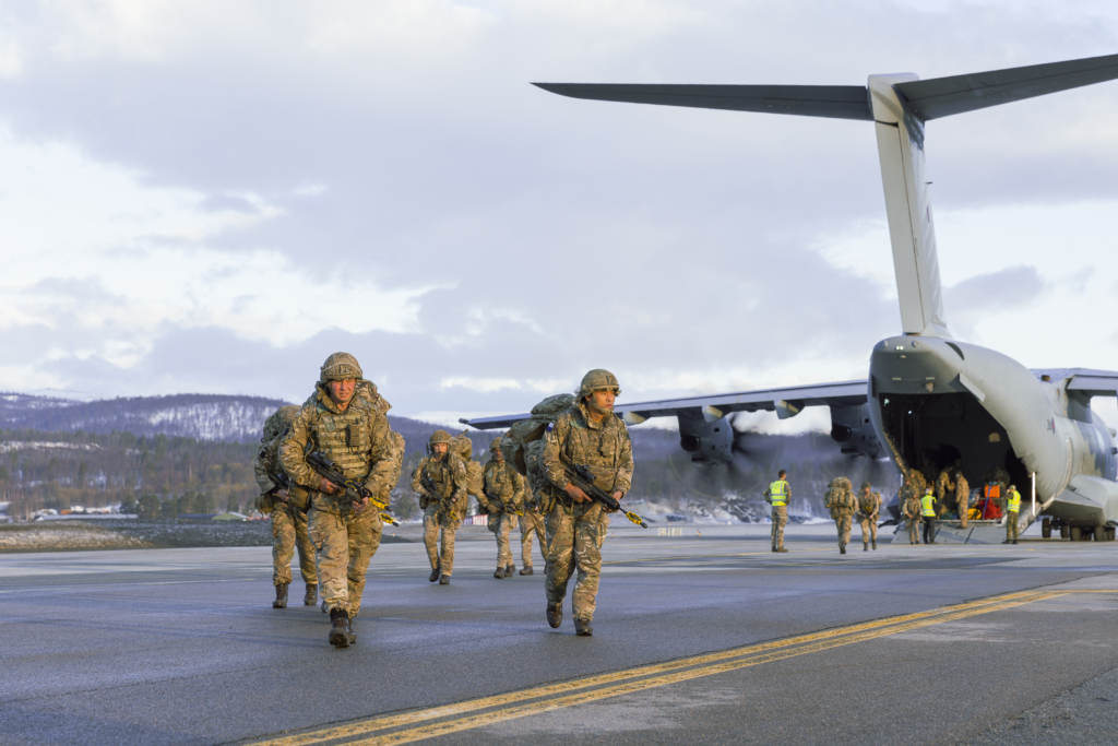 Pictured: 2nd Bn The Parachute Regiment disembark from the 70 Sqn RAF ATLAS C.1 A400M at Bardufoss Air Station in northern Norway, deploying on Exercise SWIFT RESPONSE. Over the course of the exercise hundreds of troops will take part in multiple LLP (low level parachute) jumps. May 2025, NATO Allies and partners are executing Swift Response 25, led by the United States, and involving UK, Italy, Finland, Latvia, Lithuania, Norway, and Sweden conducting near-simultaneous airborne operations and multinational training across the High North and Baltic region to enhance collective defence readiness. Swift Response 25 demonstrates multinational power projection and the expansion of critical capabilities on the battlefield in the High North and Baltics through airborne jumps and integration of technology. Swift Response 25 involves five near-simultaneous airborne insertions, HIRAIN training, a field hospital exercise and live fires conducted with NATO networks in Norway, Latvia, Lithuania, Sweden and Finland from May 11th to 31st, 2025.