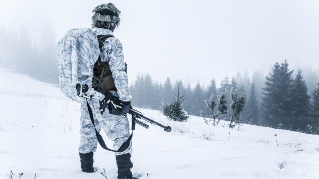 soldier in the arctic conducting military operations