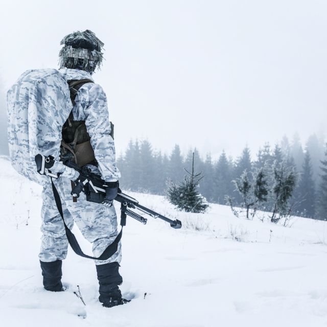 soldier in the arctic conducting military operations