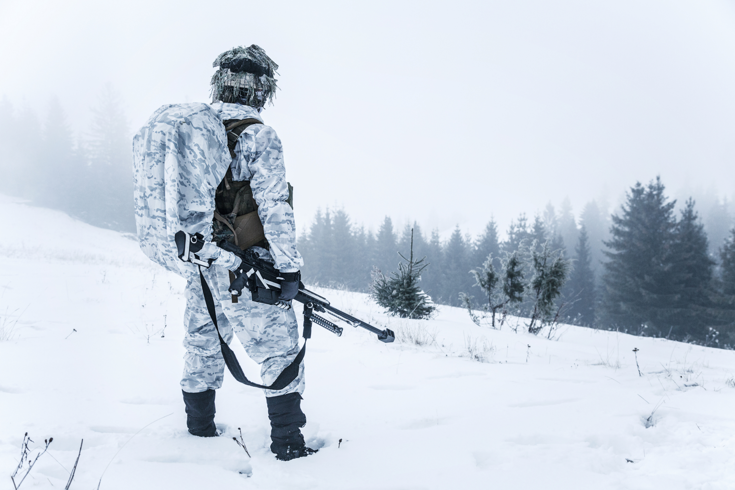 soldier in the arctic conducting military operations