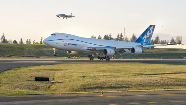 747-8F First Flight Take Off, Inflight and Landing