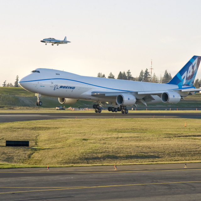 747-8F First Flight Take Off, Inflight and Landing