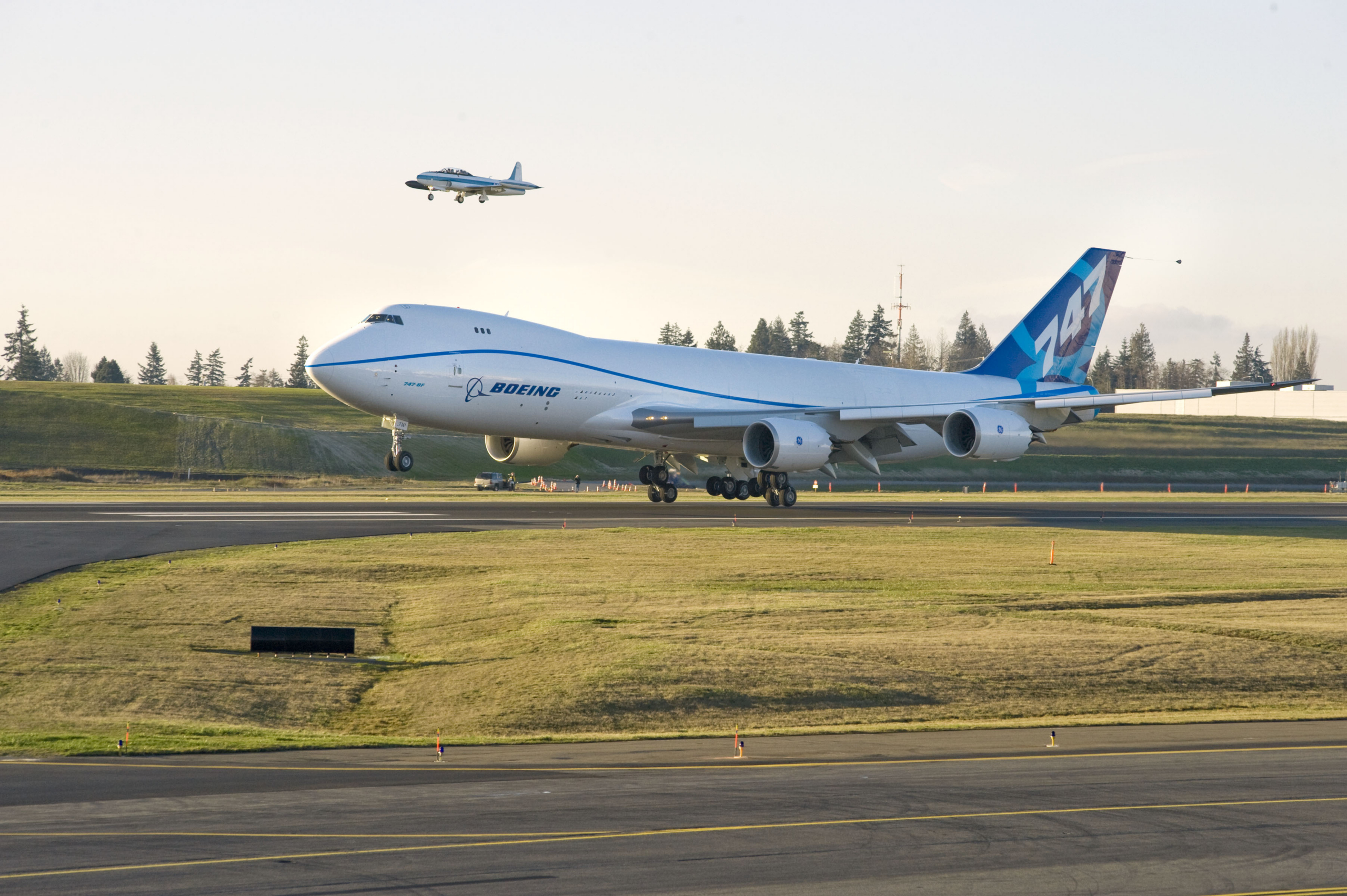 747-8F First Flight Take Off, Inflight and Landing