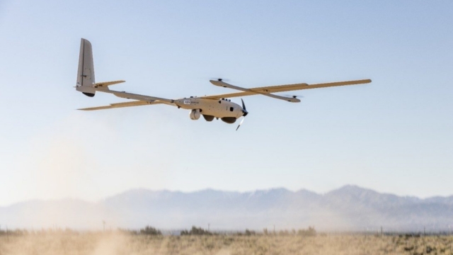 Eagle UAV conducting a vertical take-off at Palmdale, California,