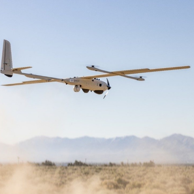 Eagle UAV conducting a vertical take-off at Palmdale, California,