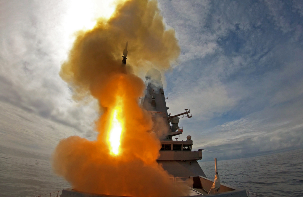 HMS Defender (D36) launches an Aster 15 SAM during Exercise Formidable Shield on 20 May 2019. Image: MOD Crown Copyright/LPhot Ben Shread