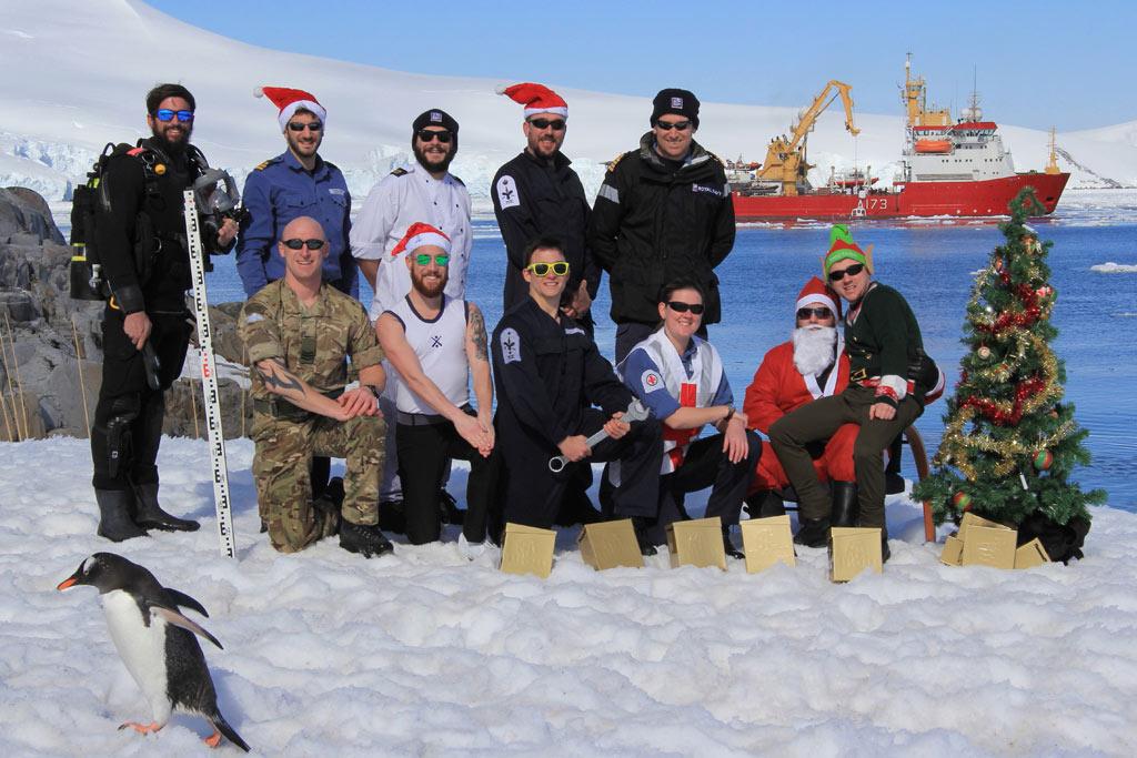 It's a white Christmas for HMS Protector