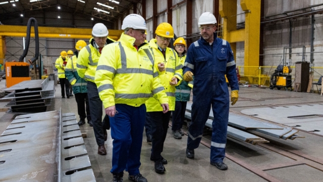 Navantia UK Ministers visit to Methil yard in Fife.