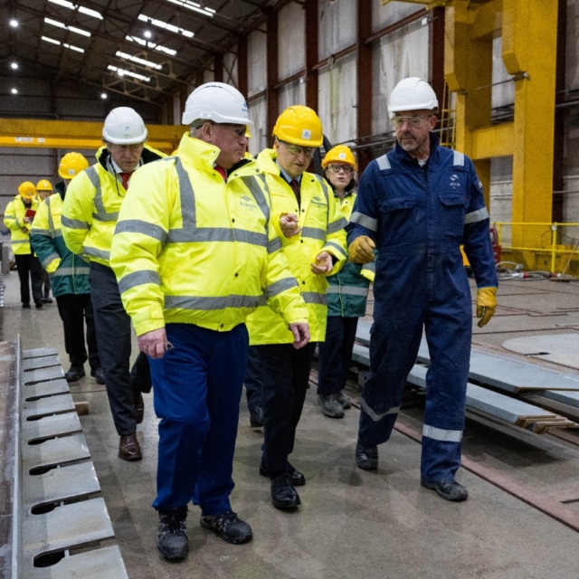 Navantia UK Ministers visit to Methil yard in Fife.