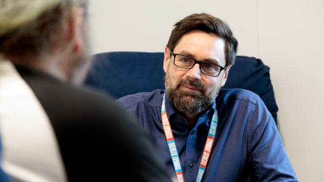 Combat Stress session - therapist offering psychological therapy