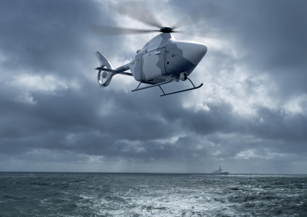 RWUAS (Proteus) Sonobouy variant. In flight Scenario. Computer Generated Images.