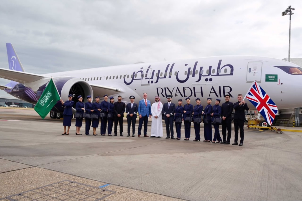 Riyadh Air Boeing 787 at London Heathrow airport