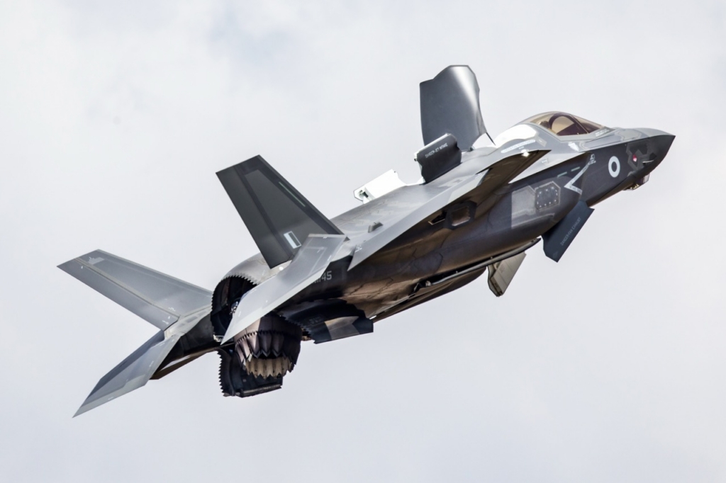 Pictured is an RAF F-35B Lightning (II) from 617 Squadron based at RAF Marham.
