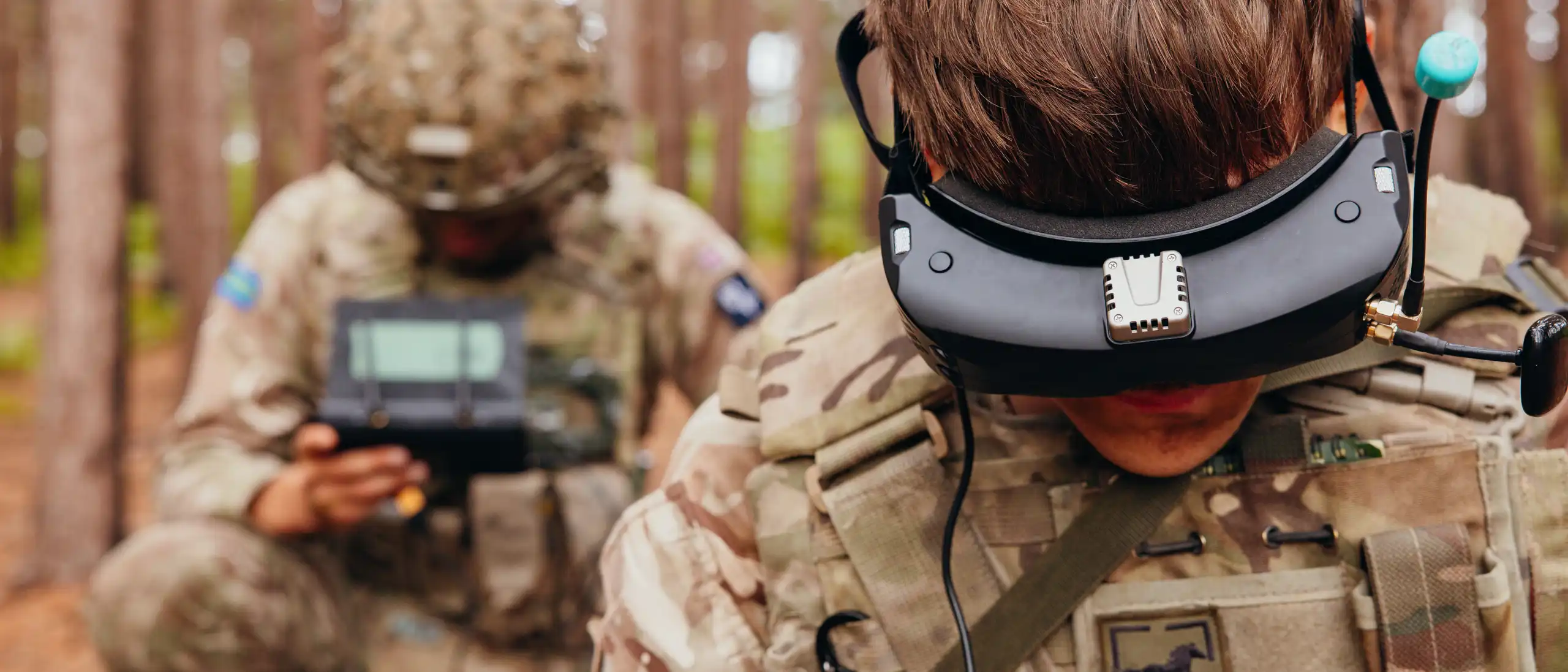 Tpr Harvey Chilman, Queen's Royal Hussars, flew his FPV drone to strike an enemy position during 'Drone Wars' competition. Image: MOD Crown Copyright/British Army