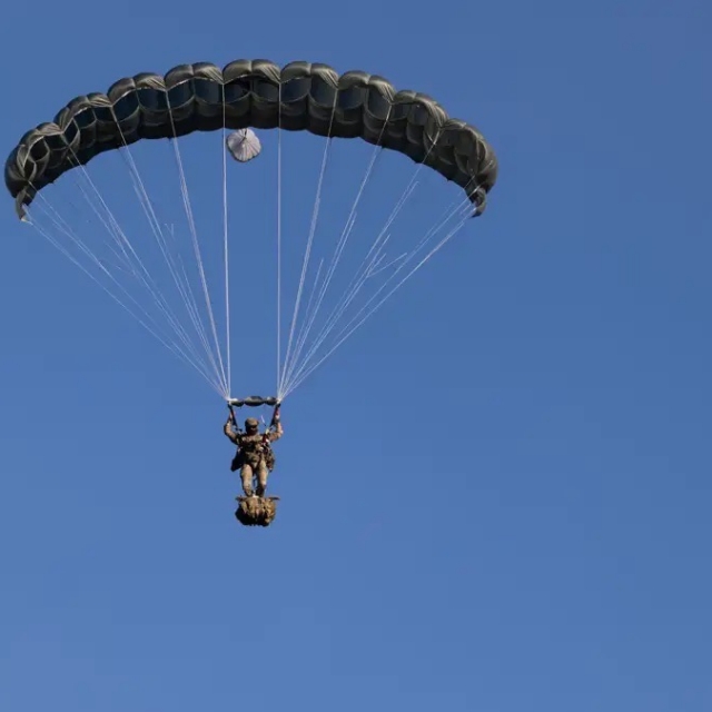 Image: Pathfinders, the advance force of 16 Air Assault Brigade, perform a High Altitude Parachute (HAP) descent from 12,00ft on to the Sennelager training area. Over seven weeks (Sep-Oct 2026) of demanding training at Sennelager in Germany, Exercise RHINO TITAN has tested 16 Air Assault Brigade’s readiness to serve as the UK military’s global response force.